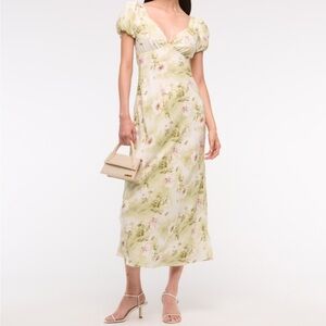 Puff sleeve midi dress size L - Abercrombie